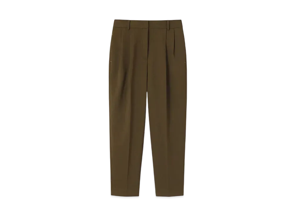 Paul Smith Women's Melange Tuck Pants "DarkOlive"
