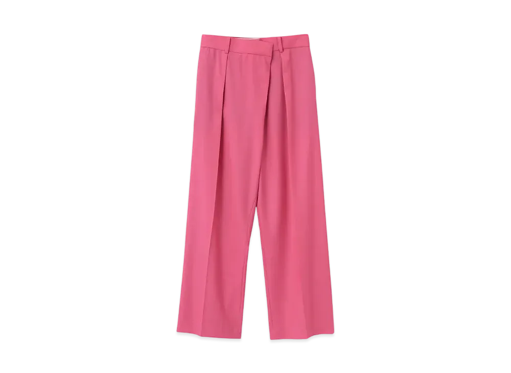 Paul Smith Women's Satin Point Tuck Wide Pants "Pink"