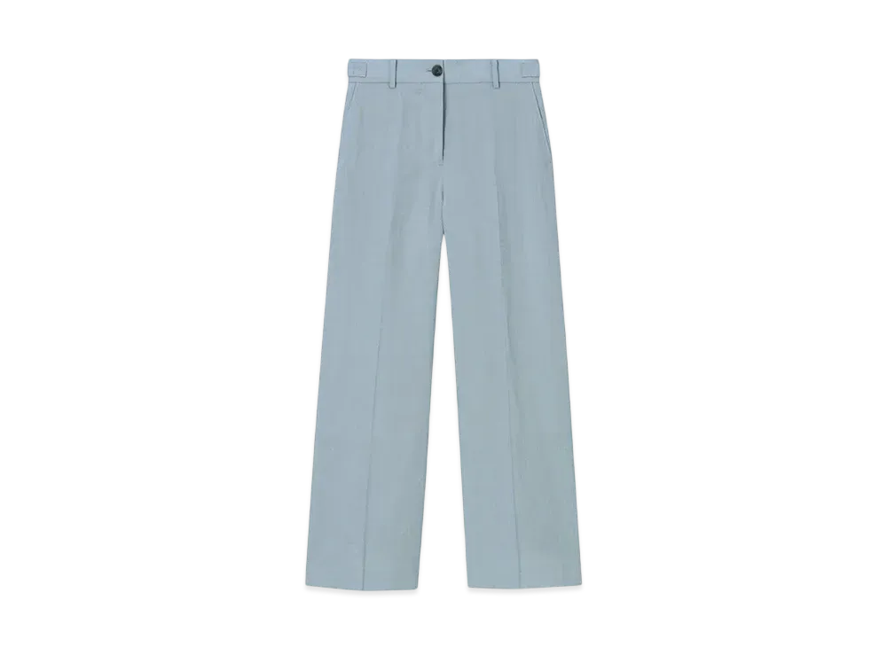 Paul Smith Women's Ramie Mix Wide Pants "LightBlue"