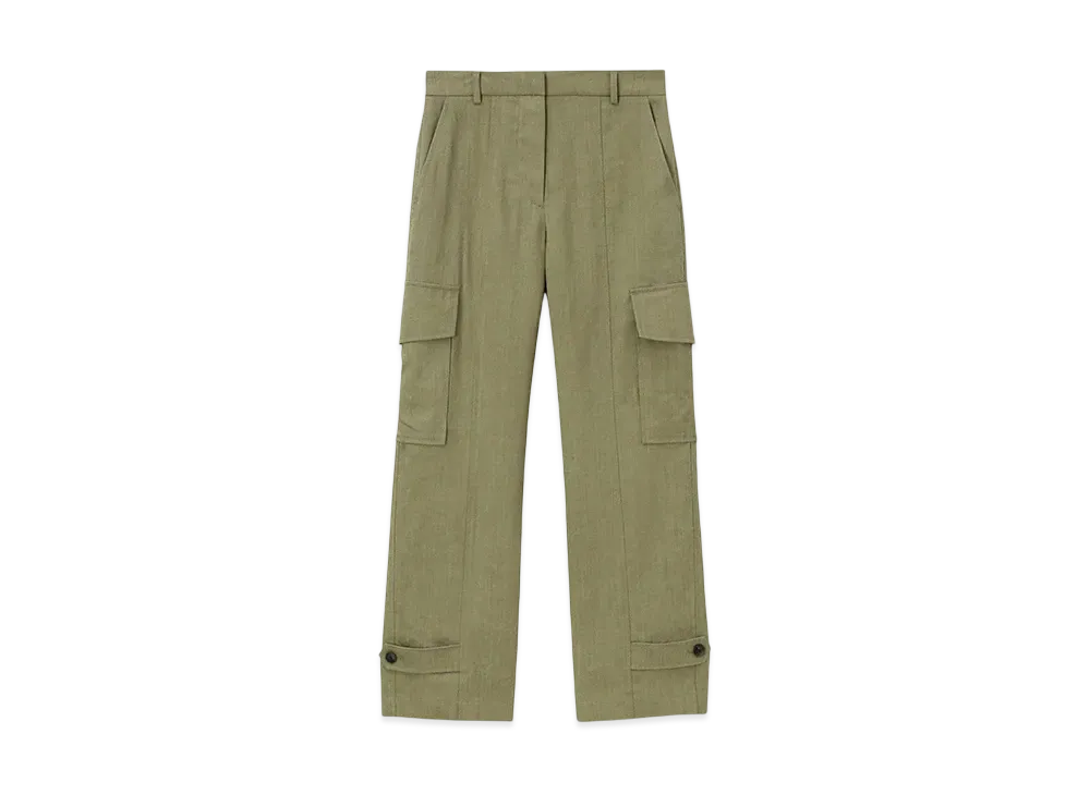 Paul Smith Women's Ramie Mix Cargo Pants "Olive"