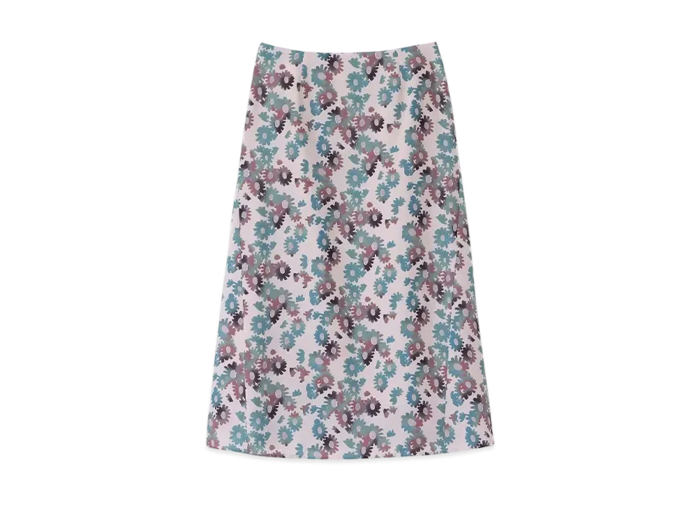 Paul Smith Women's Chamomile Floral Semi-Flare Skirt "LightPink"