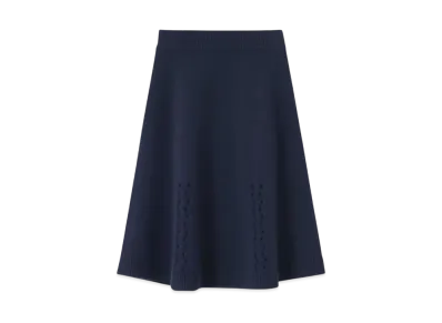 Paul Smith Women's Lace Motif Knit Skirt "Navy"