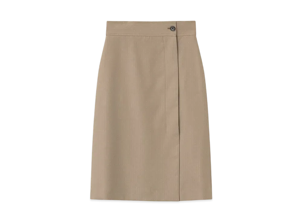 Paul Smith Women's Dobby Pin Dot Wrap Skirt "Beige"