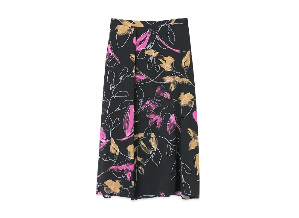 Paul Smith Women's Ink Floral Skirt "Black"