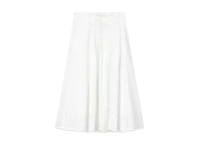 Paul Smith Women's Embroidered Flare Skirt "White"