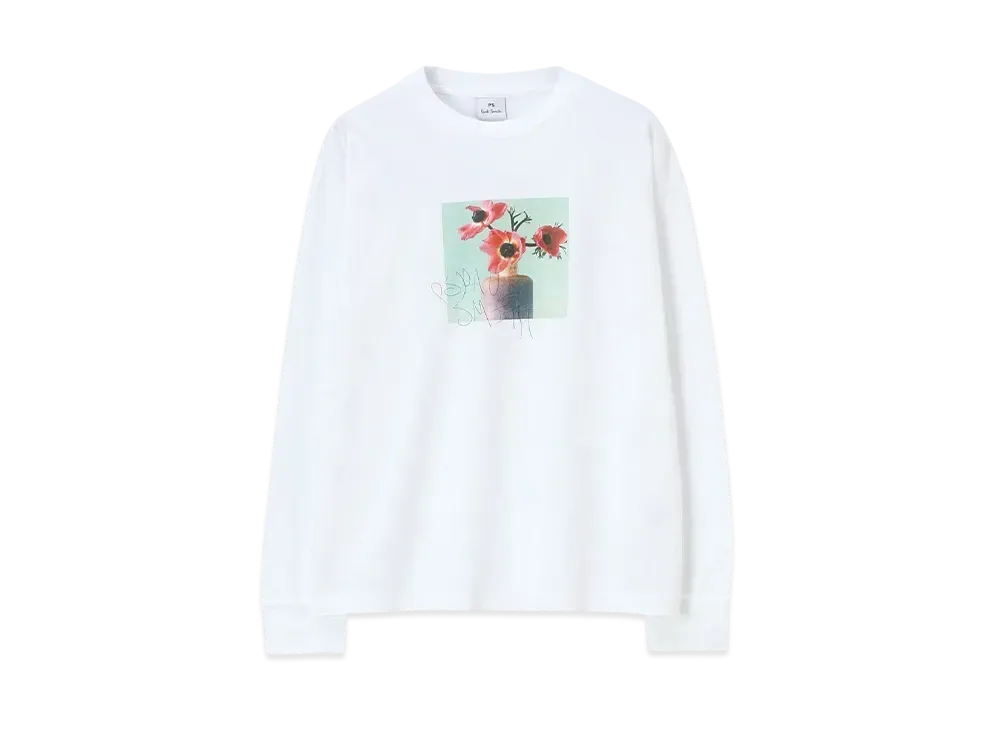 Paul Smith Women's Art Flower Long Sleeve T-Shirt "White"