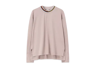 Paul Smith Women's Signature Neck Long Sleeve Cut and Sewn "Ecru"