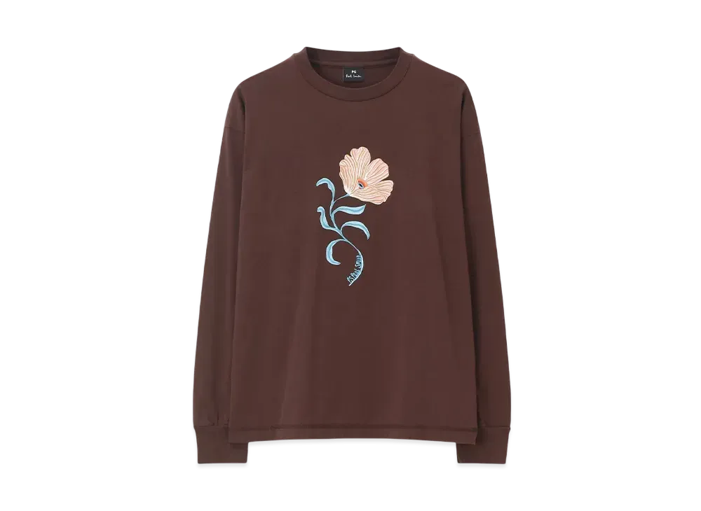 Paul Smith Women's Poppies Long Sleeve T-Shirt "Brown"