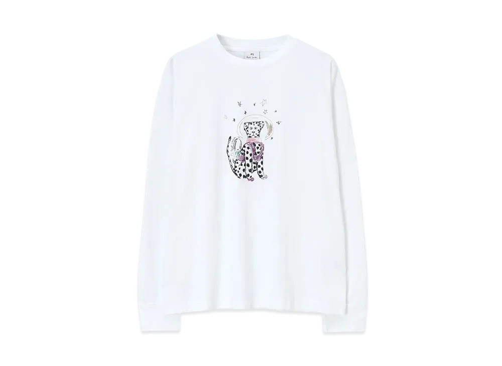 Paul Smith Women's Space Dalmatian Long Sleeve T-Shirt "White"