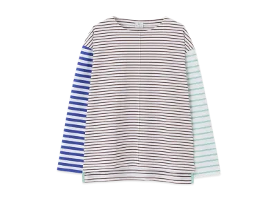Paul Smith Women's Mixed Border Long Sleeve T-Shirt "Brown"