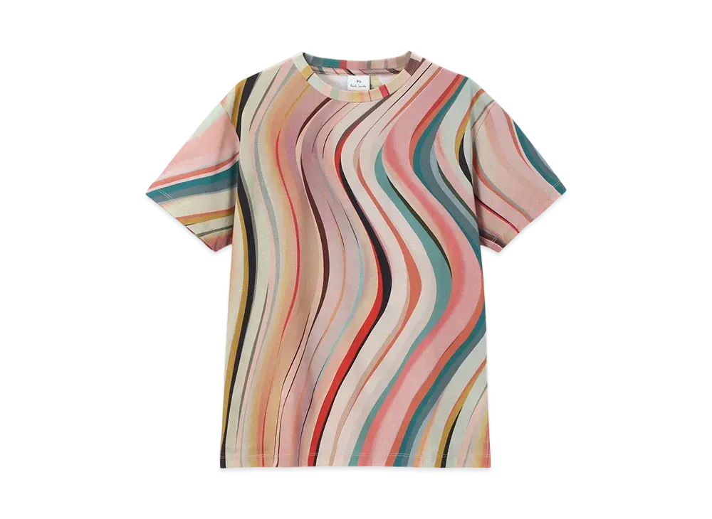 Paul Smith Women's Swirl Allover Short Sleeve T-Shirt "Multi"