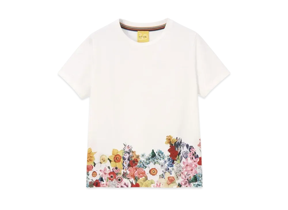 Paul Smith Women's Collage Floral Short Sleeve T-Shirt "OffWhite"