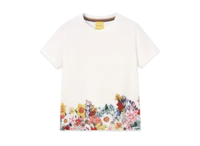 Paul Smith Women's Collage Floral Short Sleeve T-Shirt "OffWhite"