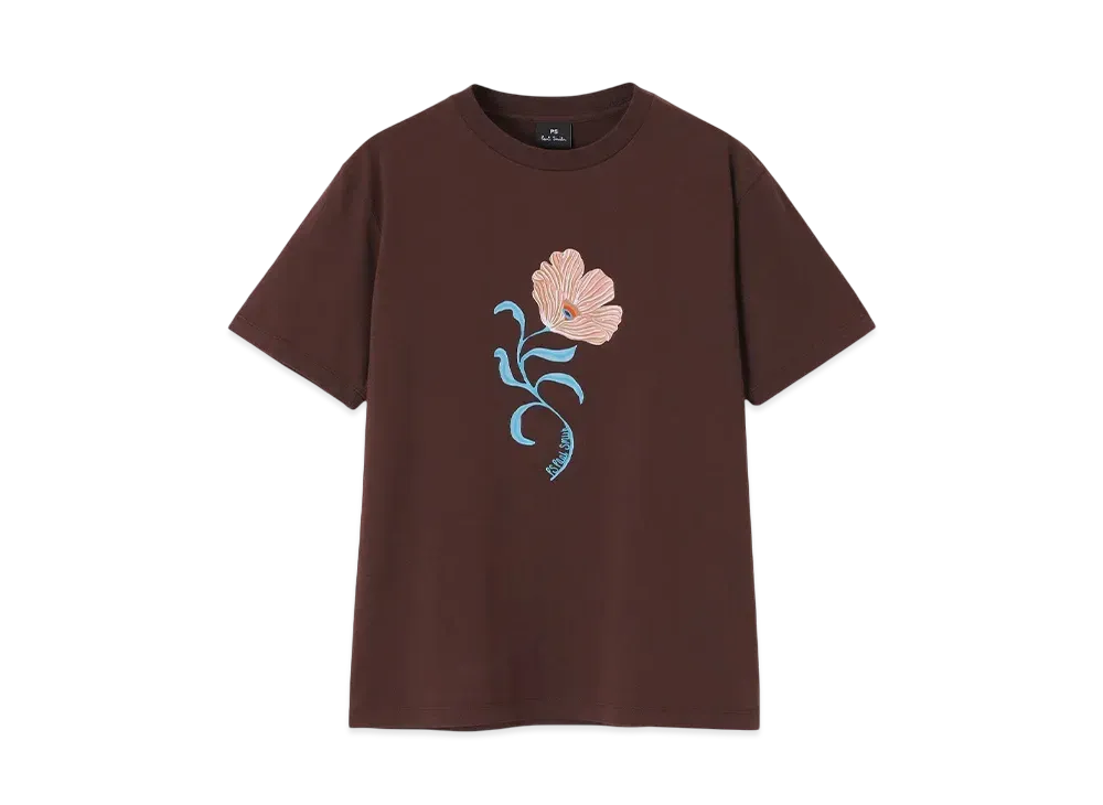 Paul Smith Women's Poppies Short Sleeve T-Shirt "Brown"