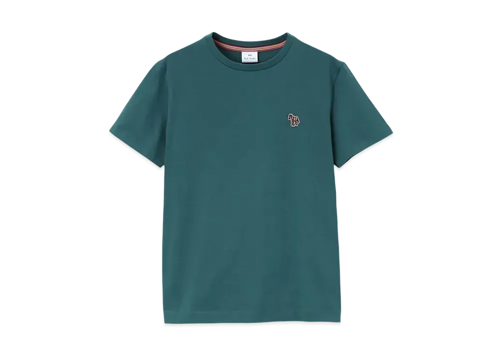 Paul Smith Women's Zebra Patch Short Sleeve T-Shirt "BlueGreen"