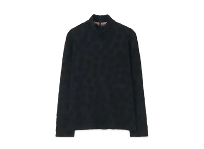 Paul Smith Women's Floral Jacquard Long Sleeve Cut and Sewn "Black"