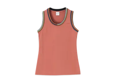 Paul Smith Women's Signature Rib Sleeveless Cut and Sewn "Rose"