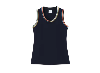 Paul Smith Women's Signature Rib Sleeveless Cut and Sewn "Black"
