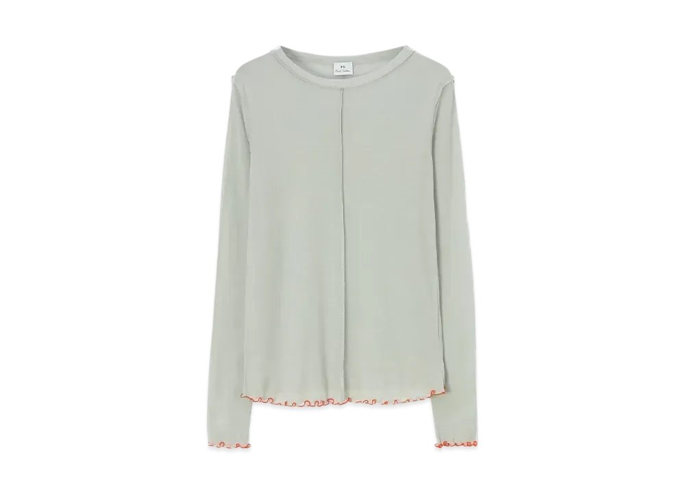 Paul Smith Women's Mellow Stitch Sheer Cut And Sewn "MintGreen"