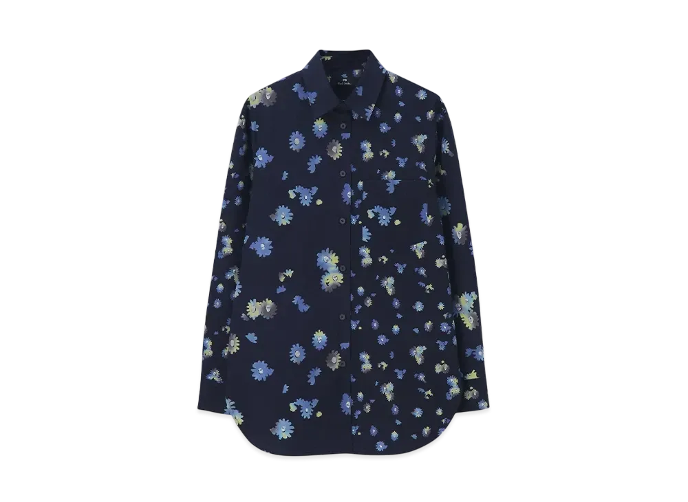 Paul Smith Women's Chamomile Floral Mixed Shirt "Navy"