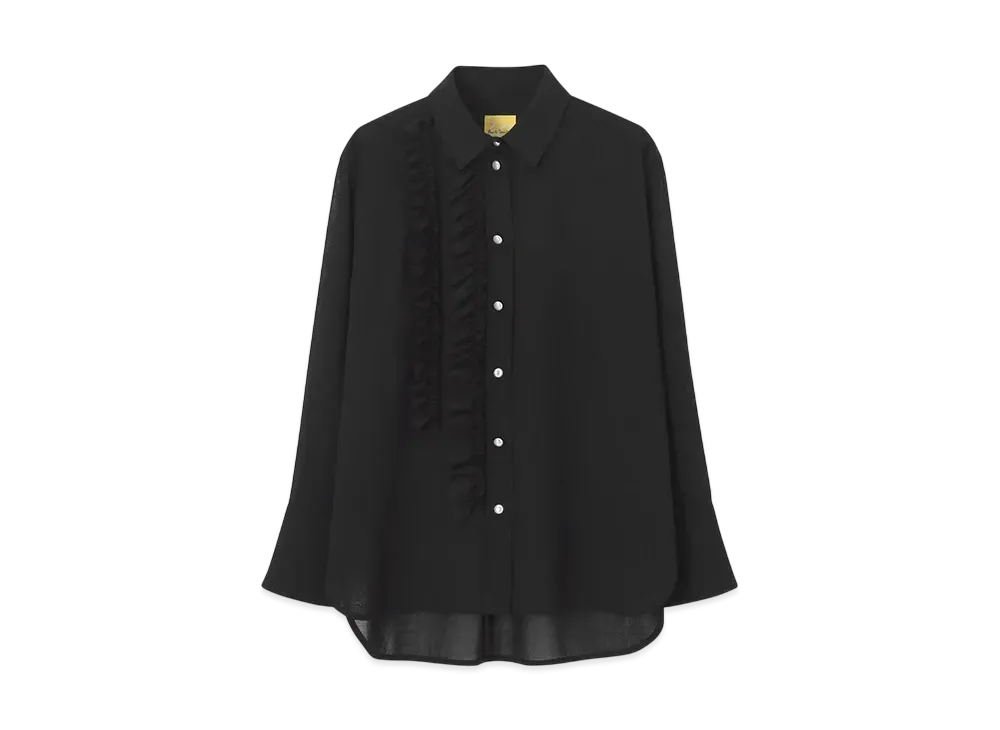 Paul Smith Women's Wool Ruffle Blouse "Black"