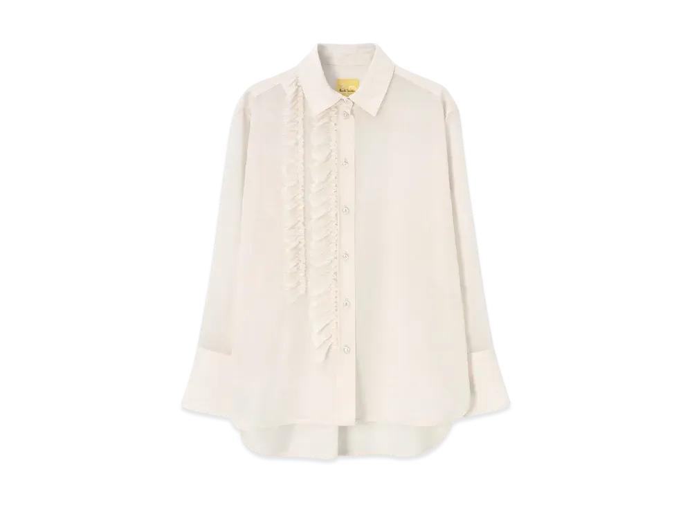 Paul Smith Women's Wool Ruffle Blouse "OffWhite"
