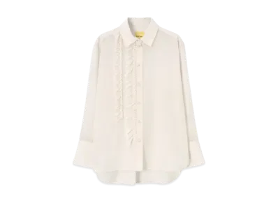 Paul Smith Women's Wool Ruffle Blouse "OffWhite"