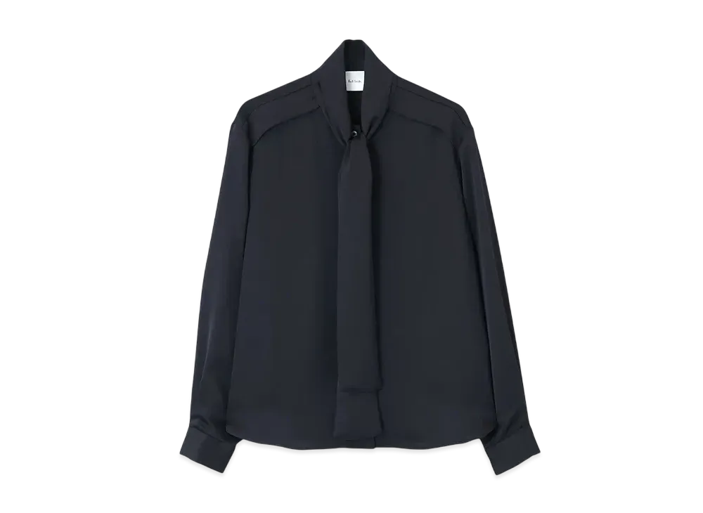 Paul Smith Women's Satin Bowtie Blouse "Navy"