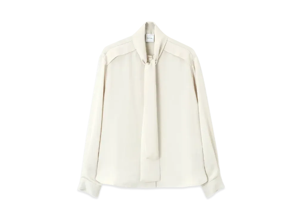 Paul Smith Women's Satin Bowtie Blouse "OffWhite"