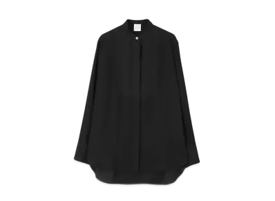 Paul Smith Women's Back Satin Bib Yoke Shirt "Black"