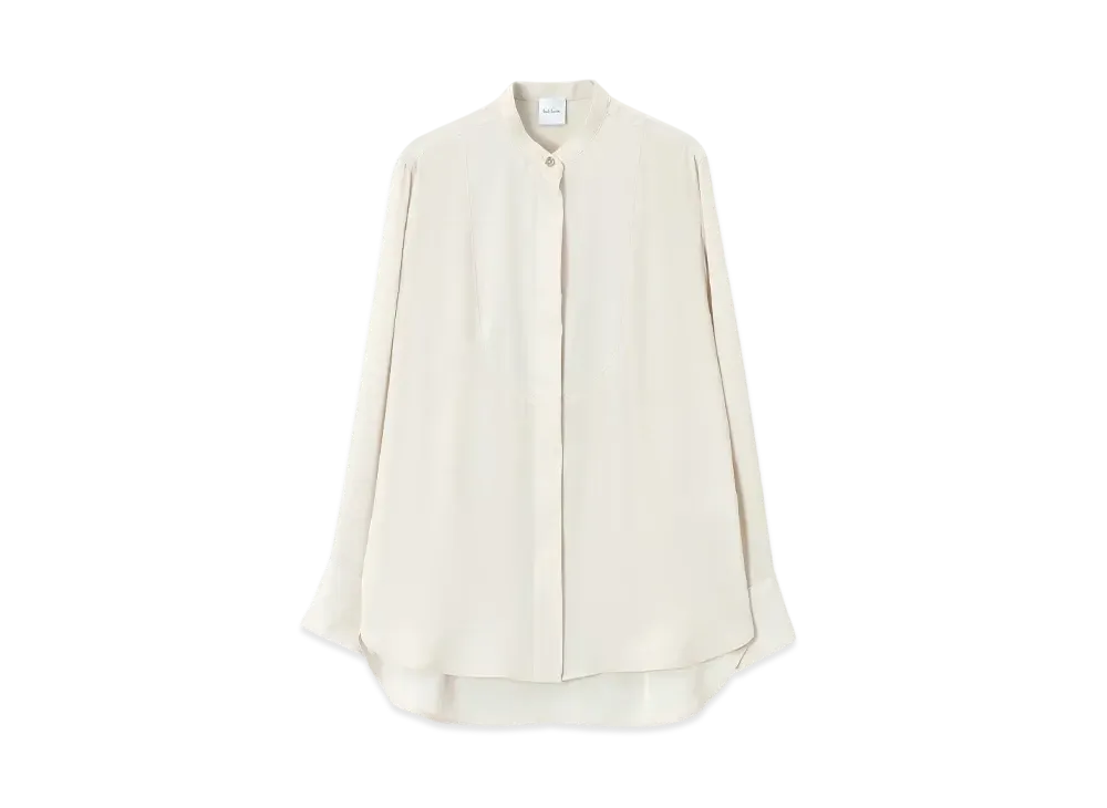 Paul Smith Women's Back Satin Bib Yoke Shirt "LightBeige"