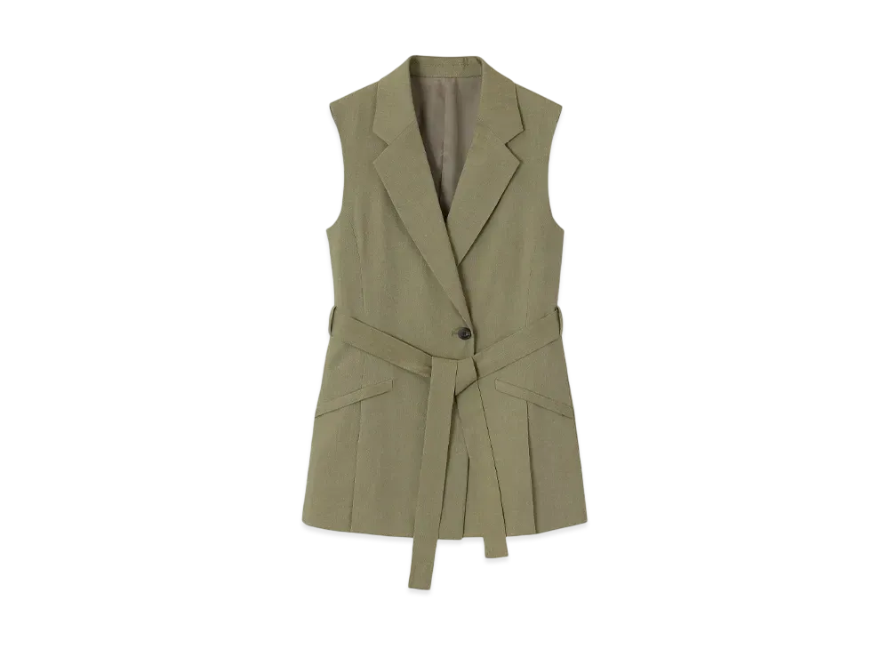 Paul Smith Women's Ramie Mix Gilet "Olive"