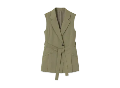 Paul Smith Women's Ramie Mix Gilet "Olive"
