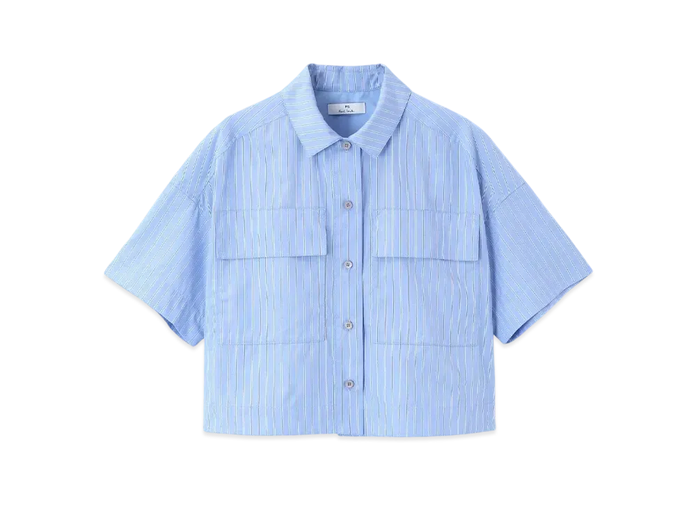 Paul Smith Women's Cropped Wide Shirt "SaxBlue"