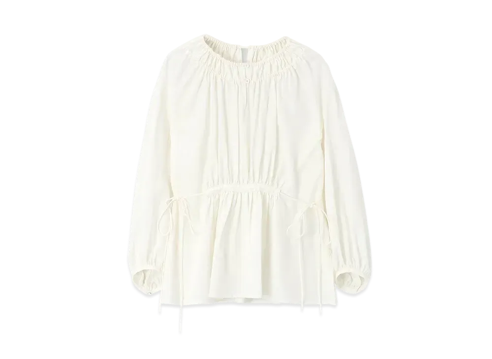 Paul Smith Womens Solid Gathered Blouse "OffWhite"