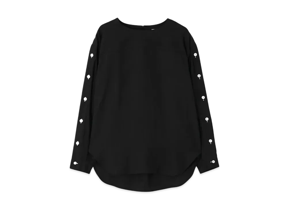 Paul Smith Women's Sleeve Button Blouses "Black"
