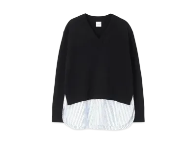 Paul Smith Women's shirt combination V-neck knit "Black"