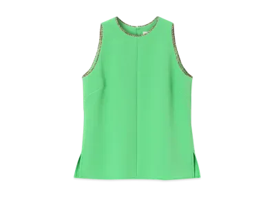 Paul Smith Women's Signature Striped Piping Jersey Blouse "Green"