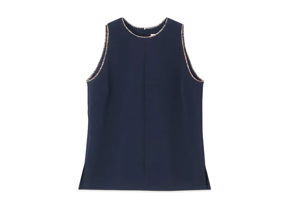 Paul Smith Women's Signature Striped Piping Jersey Blouse "Navy"