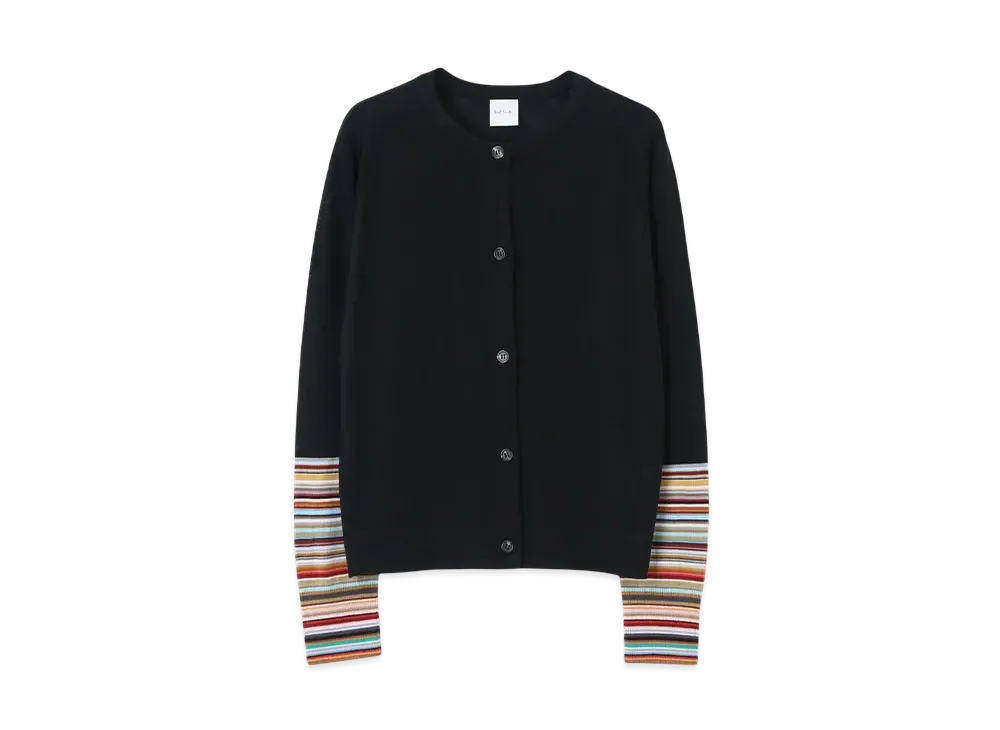 Paul Smith Women's Sleeve Striped Cardigan "Black"
