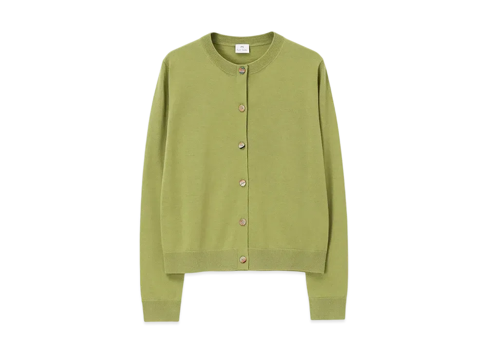 Paul Smith Women's Swirl Button Crew Neck Cardigan "LightGreen"