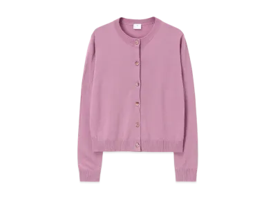 Paul Smith Women's Swirl Button Crew Neck Cardigan "Lilac"