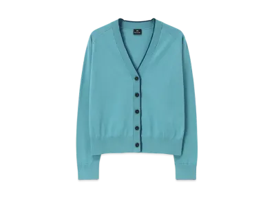 Paul Smith Women's Striped Cuff Cardigan "GrayishBlue"