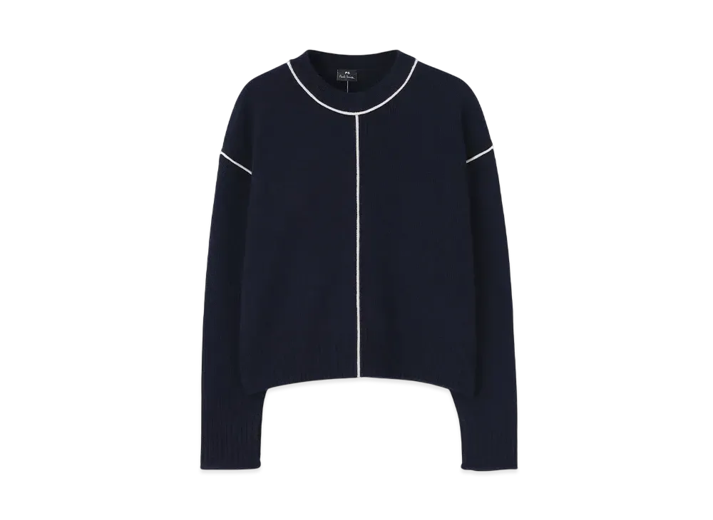 Paul Smith Women's Piping Crew Neck Knit "Navy"