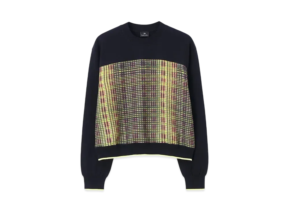 Paul Smith Women's Check combination knit "Navy"