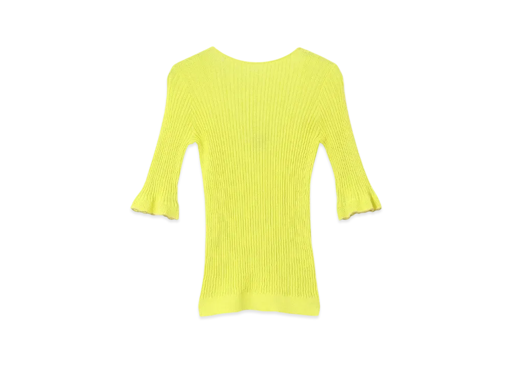 Paul Smith Women's Contrast Color Ruffle Knit "Yellow"