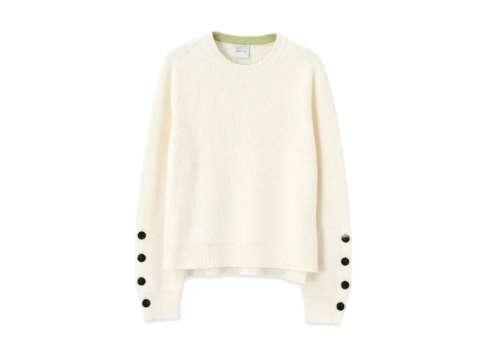 Paul Smith Women's Sleeve Button Knit "OffWhite"