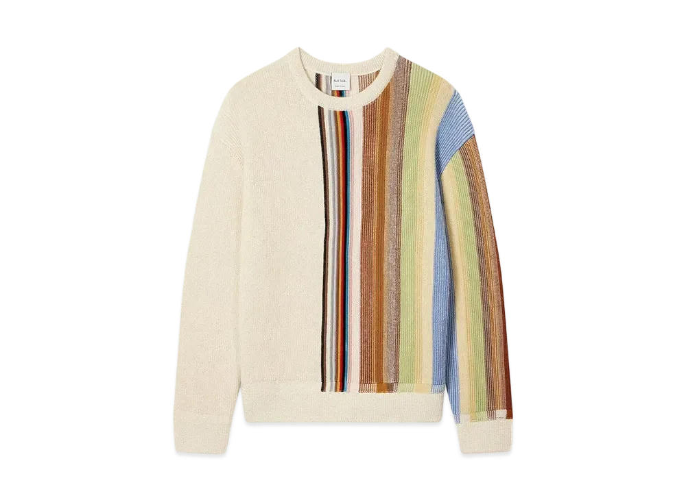 Paul Smith Women's Signature Stripe Crew Neck Knit "Gold"