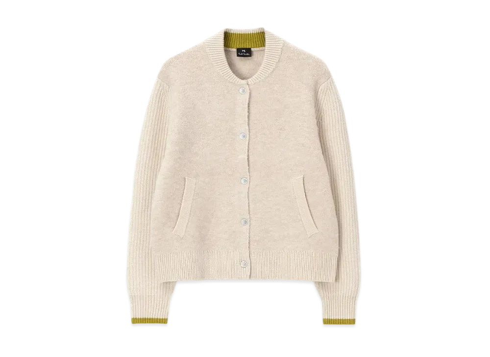 Paul Smith Women's Point Collar Knit Blouson "Ecuru"