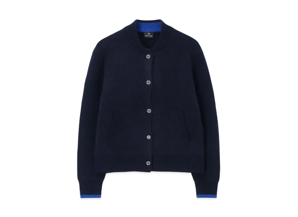 Paul Smith Women's Point Collar Knit Blouson "Navy"